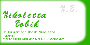 nikoletta bobik business card